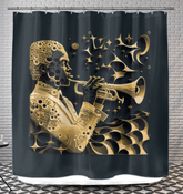 Vibrant Violin Virtuoso Shower Curtain